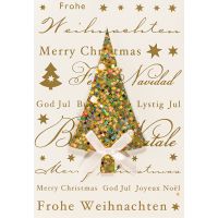 Weihnachten Glückwunschkarte mit Umschlag glitzer...
