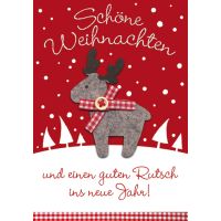 Weihnachten Glückwunschkarte mit Umschlag Hirsch...