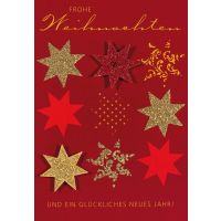 Weihnachten Glückwunschkarte mit Umschlag rot gold...