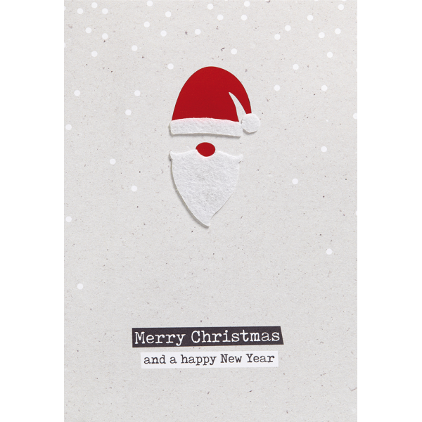 Weihnachten Unverpackt Glückwunschkarte mit Umschlag Weihnachtsmann Silhouette Merry Christmas