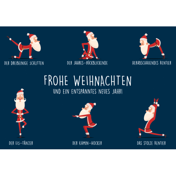 Weihnachten Unverpackt Glückwunschkarte 11,6 x 16,6 cm mit Umschlag Weihnachts Yoga