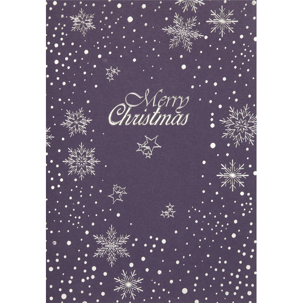Weihnachten Unverpackt Glückwunschkarte 11,6 x 16,6 cm mit Umschlag Schneeflocken Merry Christmas