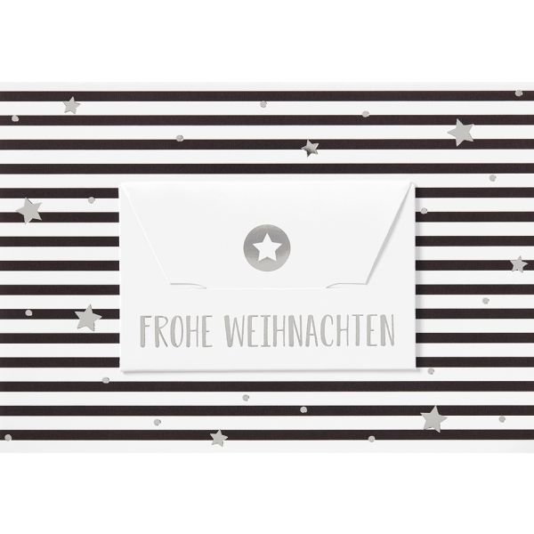 Weihnachten Geldkarte Glückwunschkarte mit Umschlag Querformat Frohe Weihnachten