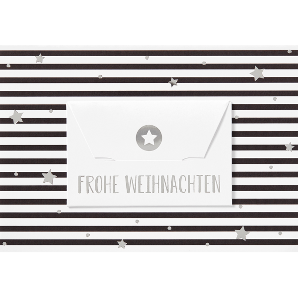 Weihnachten Geldkarte Glückwunschkarte mit Umschlag Querformat Frohe Weihnachten