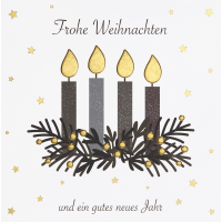 Weihnachten Black & Gold Quadratische...