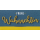 Weihnachten Lettering Geldkarte Gutscheinkarte Glückwunschkarte mit Applikation 22x11cm mit Umschlag blau Gold Frohe Weihnachten