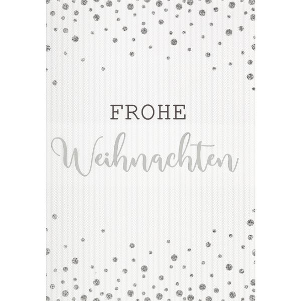 Weihnachten Bling Bling Glückwunschkartemit Umschlag Frohe Weihnachten silber