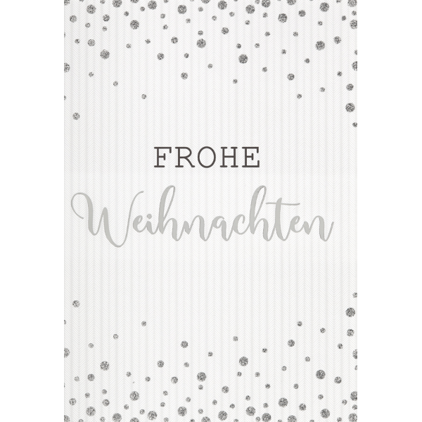 Weihnachten Bling Bling Glückwunschkartemit Umschlag Frohe Weihnachten silber