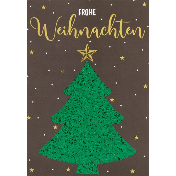 Weihnachten Bling Bling Glückwunschkartemit Umschlag Tannenbaum Frohe Weihnachten