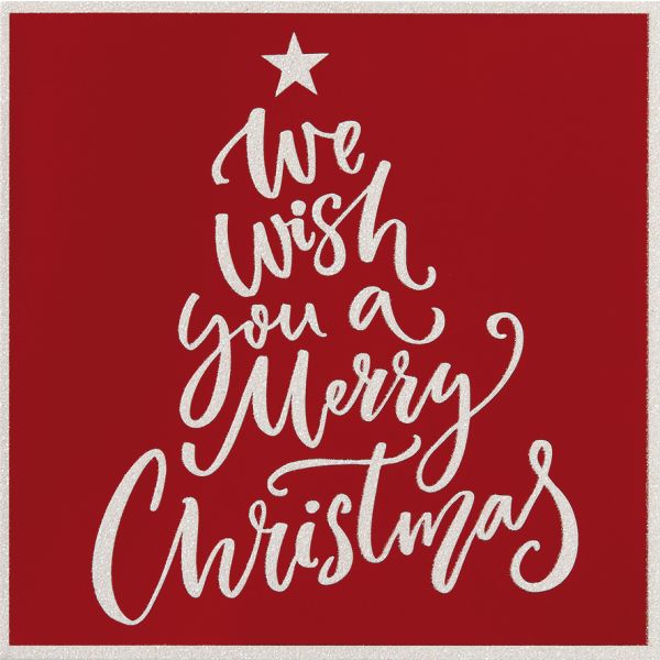 Weihnachten Bling Bling Quadratische Glückwunschkarte mit Umschlag rot We wishg you a merry christmas