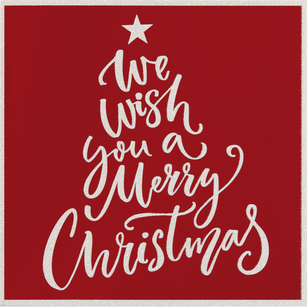 Weihnachten Bling Bling Quadratische Glückwunschkarte mit Umschlag rot We wishg you a merry christmas