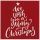 Weihnachten Bling Bling Quadratische Glückwunschkarte mit Umschlag rot We wishg you a merry christmas
