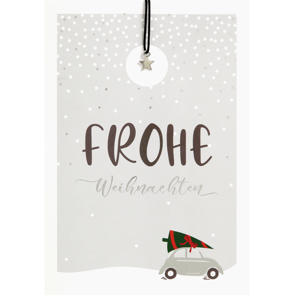 Weihnachten Little Things Glückwunschkarte mit Armband mit Umschlag Auto Tannenbaum  Stern