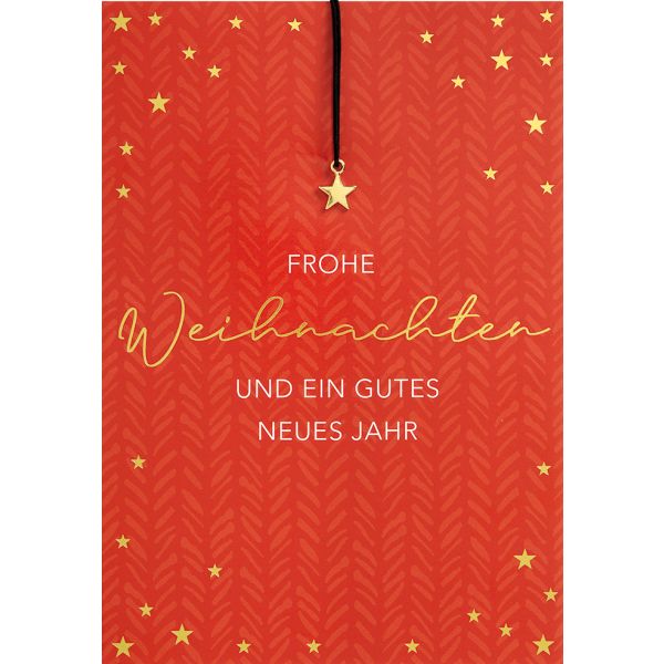 A Weihnachten Little Things Glückwunschkarte mit Armband mit Umschlag rot Stzerne Frohe Weihnachten