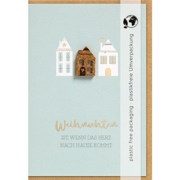 Weihnachten Moments Collection Unverpackte Glückwunschkarte 11,6 x16,6 cm mit Umschlag Häuser