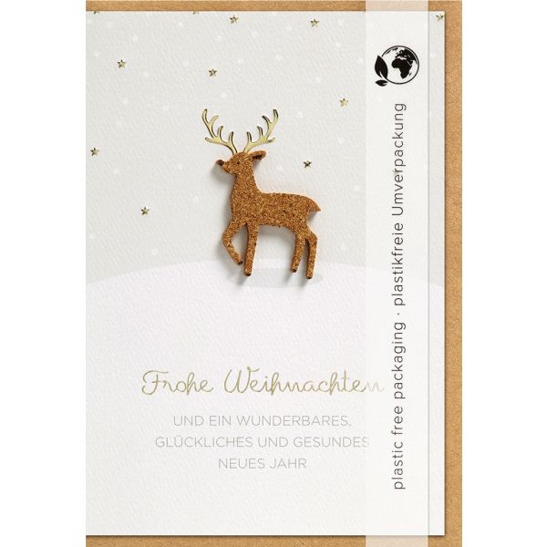 Weihnachten Moments Collection Unverpackte Glückwunschkarte mit Umschlag, Rentier