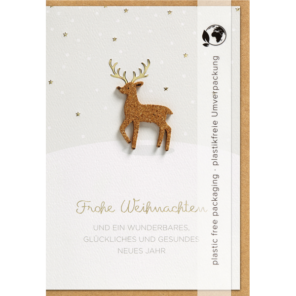 A Weihnachten Moments Collection Unverpackte Glückwunschkarte mit Umschlag, Rentier