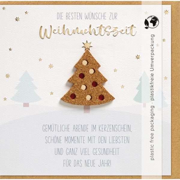 Weihnachten Moments Collection Unverpackte Glückwunschkarte 15 x 15 cm mit Umschlag Weihnachtsbaum Weihnachtszeit