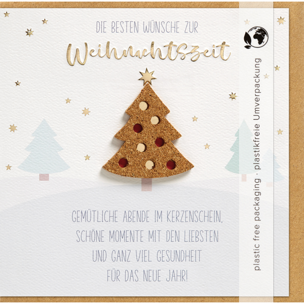 Weihnachten Moments Collection Unverpackte Glückwunschkarte 15 x 15 cm mit Umschlag Weihnachtsbaum Weihnachtszeit