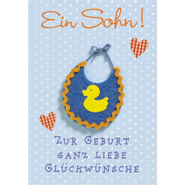 Handgefertigte Glückwunschkarte Für Sohn & Verlobte - 16x16 Cm, Mit Strass & Glitzer, Inkl. Umschlag