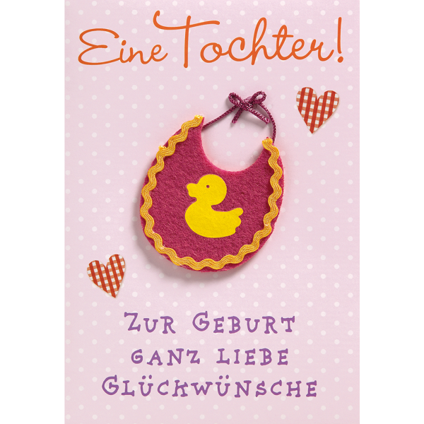 Geburt Mädchen Baby Freudiges Ereignis Glückwunschkarte mit Umschlag Eine Tochter Glückwunsch