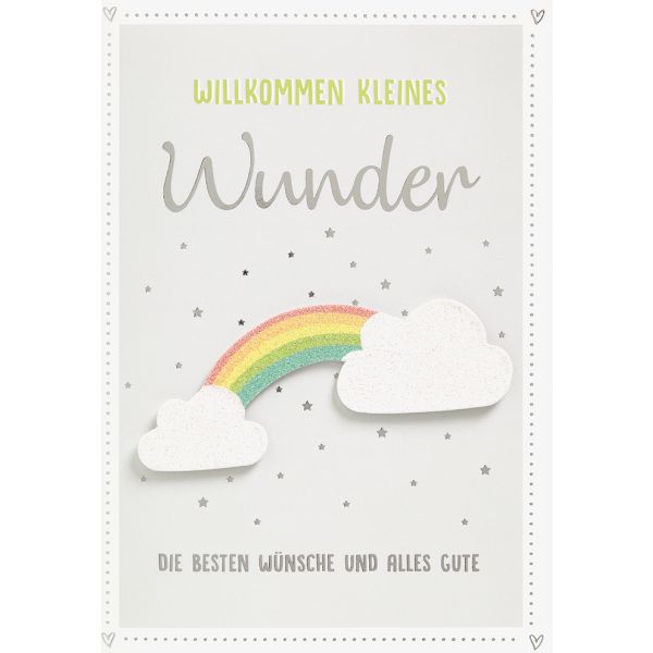 Geburt Baby Freudiges Ereignis Glückwunschkarte mit Umschlag Willkommen kleines Wunder