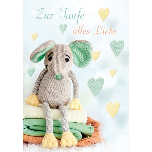 Taufe - Unverpackt - Glückwunschkarte im Format 11,5x17cm mit Umschlag - plastikfrei verpackt