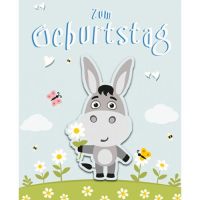 Geburtstag Zum Geburtstag Esel auf Blumenwiese...
