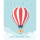 Geburtstag Zum Geburtstag Hoch sollst du Leben Heißluftballon Midi-Glückwunschkarte Blumenkärtchen mit Klammer und Umschlag