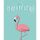 Geburtstag Zum Geburtstag Flamingo Midi-Glückwunschkarte Blumenkärtchen mit Klammer und Umschlag