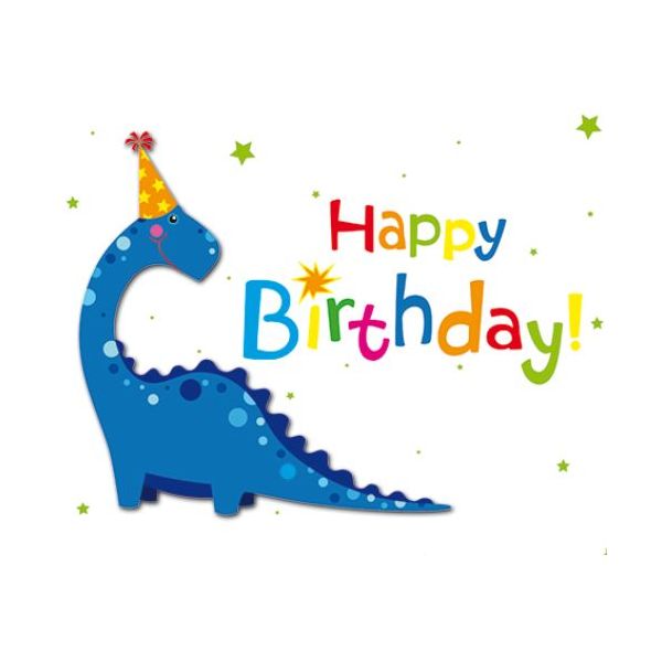Geburtstag Happy Birthday Dinosaurier Kinder Midi-Glückwunschkarte Blumenkärtchen mit Klammer und Umschlag