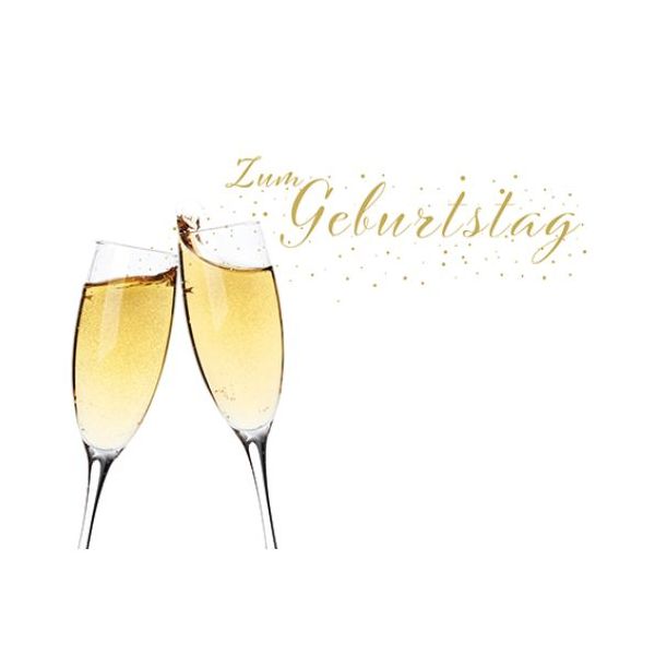 Geburtstag Zum Geburtstag Sektgläser Midi-Glückwunschkarte Blumenkärtchen mit Klammer und Umschlag