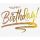 Geburtstag *Happy* Birthday! gold Midi-Glückwunschkarte Blumenkärtchen mit Klammer und Umschlag