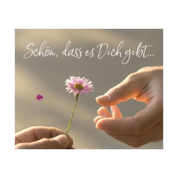 Allgemeine Wünsche Blümchen und Hände Midi-Glückwunschkarte mit Klammer und Umschlag