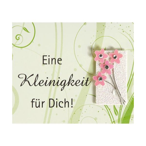 Allgemeine Wünsche - Eine Kleinigkeit für Dich - Midi-Klammerkarte - Blumenkärtchen mit Klammer und Umschlag