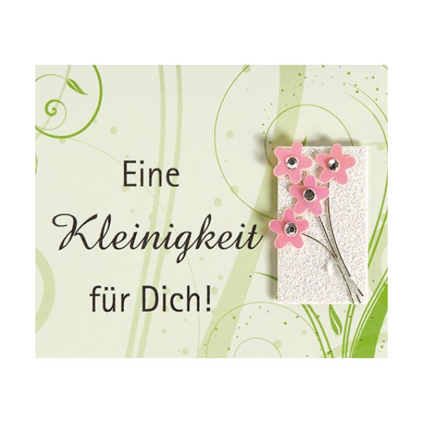 Allgemeine Wünsche - Eine Kleinigkeit für Dich - Midi-Klammerkarte - Blumenkärtchen mit Klammer und Umschlag