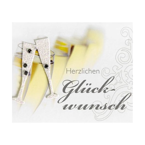 Allgemeine Wünsche Sektgläser Midi-Glückwunschkarte mit Klammer und Umschlag