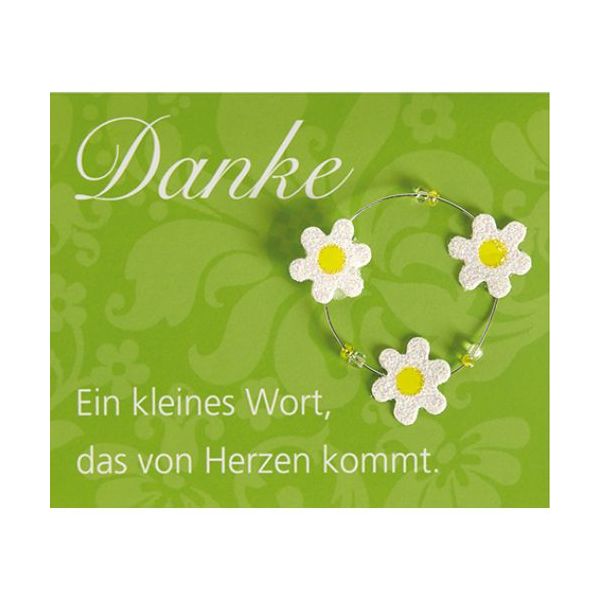 Danke Midi-Glückwunschkarte Blumenkärtchen mit Klammer und Umschlag Danke, ein kleines Wort, das von Herzen kommt! Blümchen