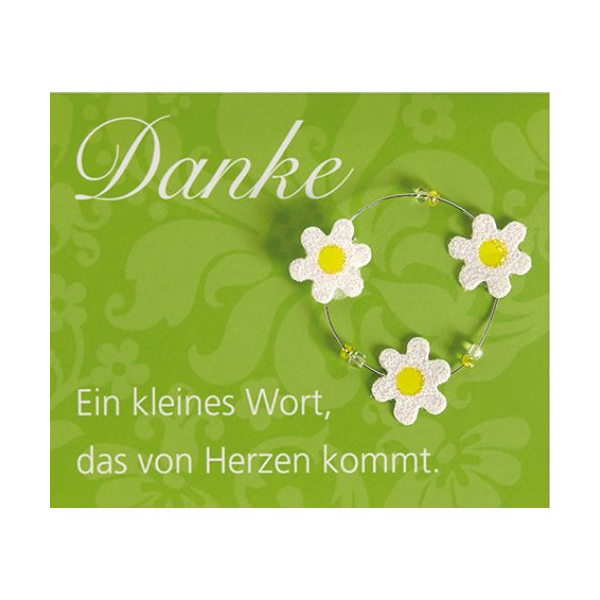 Danke Midi-Glückwunschkarte Blumenkärtchen mit Klammer und Umschlag Danke, ein kleines Wort, das von Herzen kommt! Blümchen