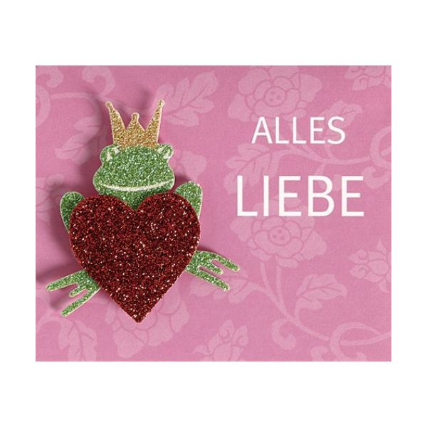 Allgemeine Wünsche - Alles Liebe - Midi-Klammerkarte - Blumenkärtchen mit Klammer und Umschlag