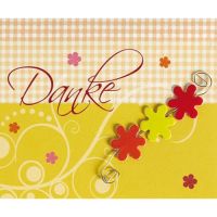Danke Danke Blumen orange Midi-Glückwunschkarte...