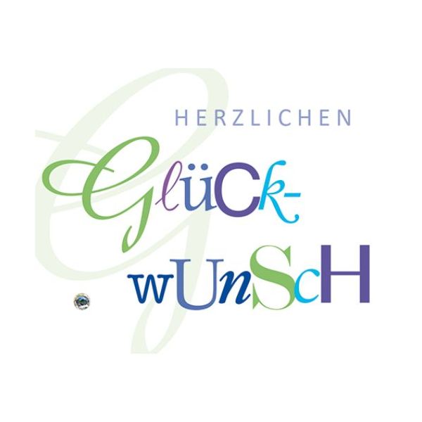 Allgemeine Wünsche Herzlichen Glückwunsch  Midi-Glückwunschkarte mit Klammer und Umschlag