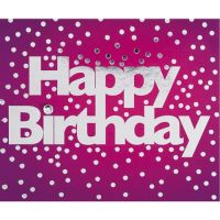 Geburtstag Happy Birthday pink Konfetti silber...