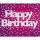 Geburtstag Happy Birthday pink Konfetti silber Midi-Glückwunschkarte Blumenkärtchen mit Klammer und Umschlag