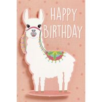 Geburtstag Happy Birthday Lama Mini-Glückwunschkarte...