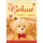 Geburt Baby Freudiges Ereignis Mini-Glückwunschkarte Blumenkärtchen mit Klammer und Umschlag Zur Geburt alles Liebe Teddybär