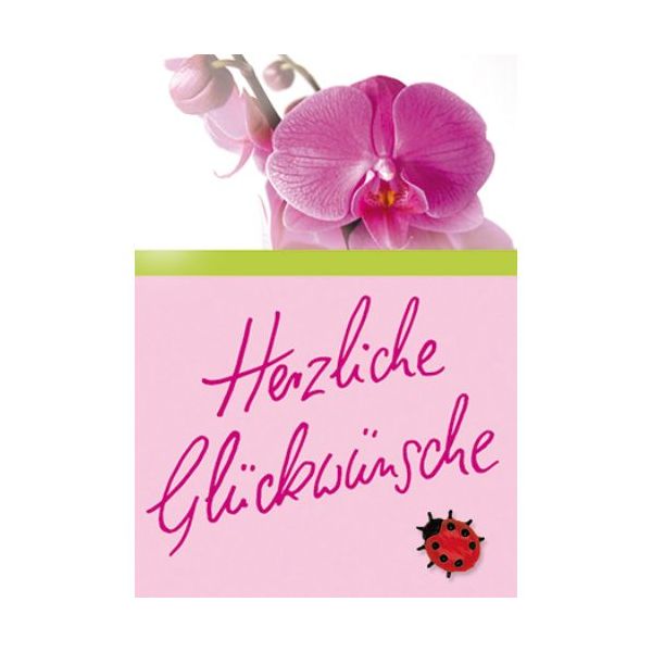 Allgemeine Wünsche - Herzliche Glückwünsche - Mini-Klammerkarte - Blumenkärtchen mit Klammer