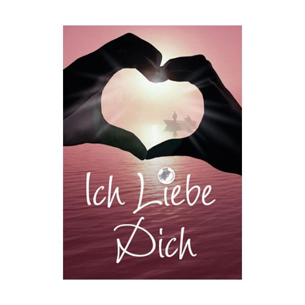 Allgemeine Wünsche - Ich liebe Dich - Mini-Klammerkarte - Blumenkärtchen mit Klammer