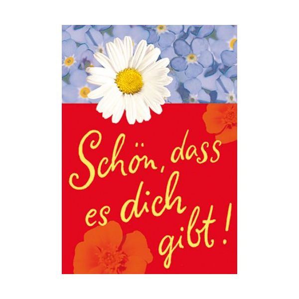 Allgemeine Wünsche - Schön, dass es Dich gibt - Mini-Klammerkarte - Blumenkärtchen mit Klammer