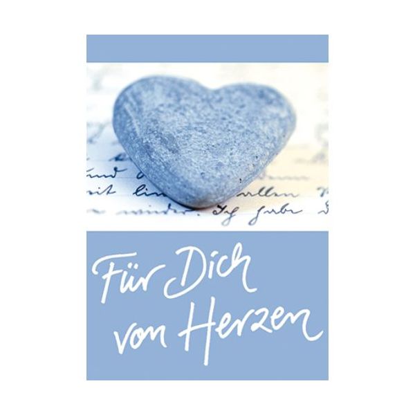 Allgemeine Wünsche - Für Dich von Herzen - Mini-Klammerkarte - Blumenkärtchen mit Klammer
